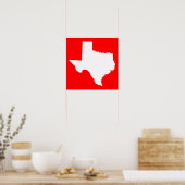 Poster Texas rouge et blanc (Cuisine)