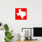 Poster Texas rouge et blanc (Bureau à domicile)