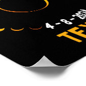 Poster Texas Solar Eclipse 2024 Partie Total États-Unis C (Coin)