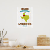 Poster Texas State Map Art - Love Lubbock Art (Cuisine)