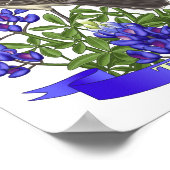 Poster Texas State Mockingbird & Bluebonnet Flower (Coin)
