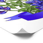 Poster Texas State Mockingbird & Bluebonnet Flower (Coin)