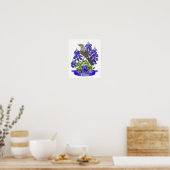 Poster Texas State Mockingbird & Bluebonnet Flower (Cuisine)