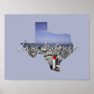 Poster Texas State Photo insert and town name
