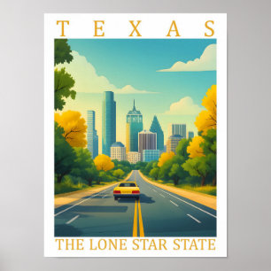 Poster Texas the Lone Star State USA Travel Place