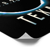 Poster Texas Total Solar Eclipse 2024 Bleu Avril 8 Hommes (Coin)