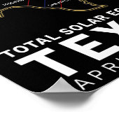 Poster Texas Total Solar Eclipse 2024 Parcours De Totalit (Coin)