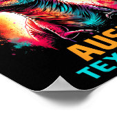 Poster Texas Total Solar Eclipse 2024 T Rex Dinosaur (Coin)