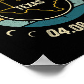 Poster Texas Total Solar Eclipse 2024 Totalité américaine (Coin)