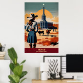 Poster Texas Travel : Votre aventure attend l'affiche de  (Bureau à domicile)