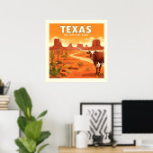 Poster Texas vintage (Bureau à domicile)