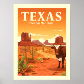 Poster Texas vintage (Devant)