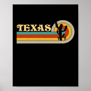 Poster Texas Vintage 1980 Style Desert