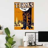 Poster Texas ~ Vintage voyage (Bureau à domicile)