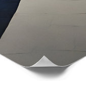 Poster Texte Abstrait Diagonal Bleu Or Texturé (Coin)