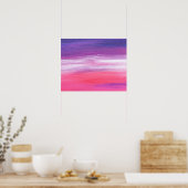 POSTER TEXTE ABSTRAIT ROSE VIOLET VIBRANT (Cuisine)