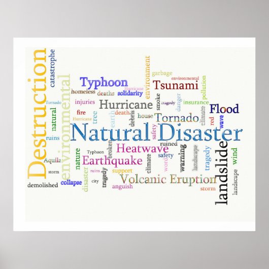 Poster Texte associé aux catastrophes naturelles (Devant)