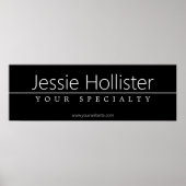 Poster Texte blanc classique simple en noir (Devant)