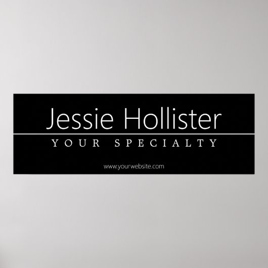 Poster Texte blanc classique simple en noir (Devant)