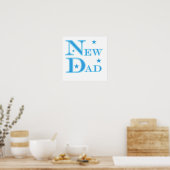 Poster Texte Bleu Nouveau Cadeaux Papa (Cuisine)