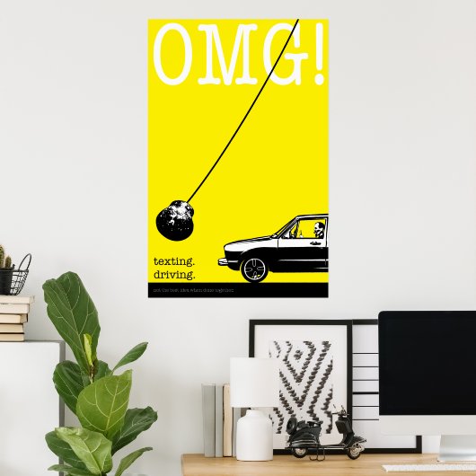 Poster texte. conduite. original (Bureau à domicile)