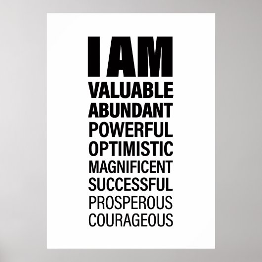 Poster Texte cool Graphique Réussite Affirmation Word Tex (Devant)