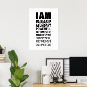 Poster Texte cool Graphique Réussite Affirmation Word Tex (Bureau à domicile)
