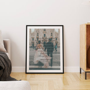 Poster Texte de cadeau de mariage avec grande photo et ca