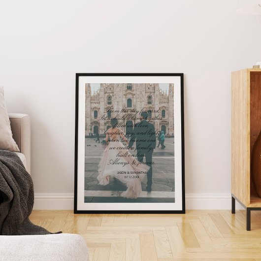 Poster Texte de calligraphie de cadeau de mariage de phot