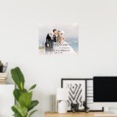 Poster Texte de calligraphie superposé sur une photo de m (Bureau à domicile)