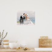 Poster Texte de calligraphie superposé sur une photo de m (Cuisine)