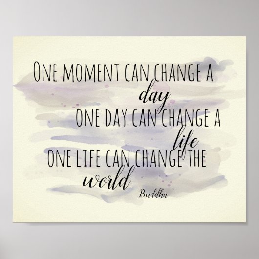 Poster texte de citation Bouddha inspirant aquarelle (Devant)