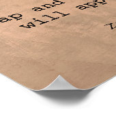 Poster texte de citation zen sur sepia (Coin)