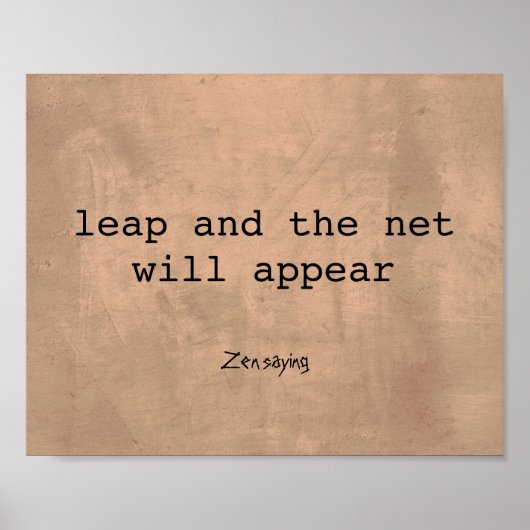 Poster texte de citation zen sur sepia (Devant)