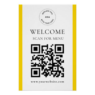 Poster Texte de code QR personnalisé Moderne Business Bri