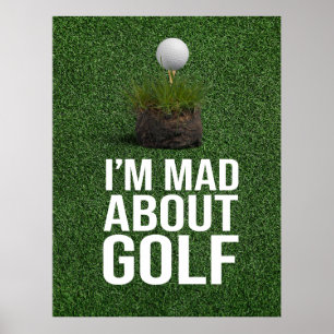Poster Texte de golf Je suis et à propos de golf sur gazo