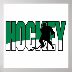 Poster texte de hockey vert