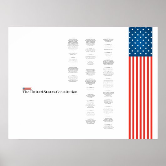 Poster Texte de la Constitution américaine Drapeau améric (Devant)