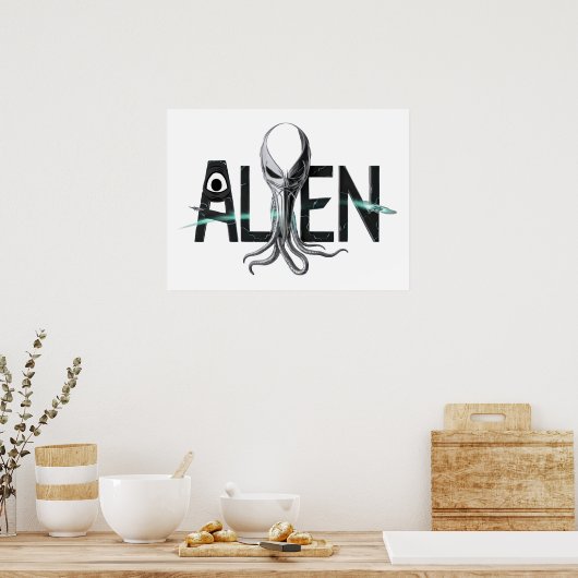 Poster Texte de l'Alien d'espace (Cuisine)