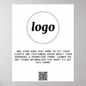 Poster Texte de logo Code QR Promotionnel Entreprise (Devant)
