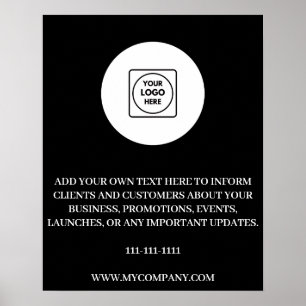 Poster Texte de logo personnalisé, design minimaliste noi
