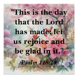 Poster Texte de motivation biblique sur aquarelle florale