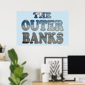 Poster Texte de plage des banques extérieures (Bureau à domicile)