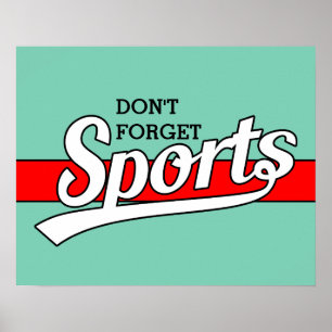 Poster Texte Design : SPORTS white + your own text & idea