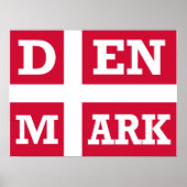 Poster Texte du drapeau du Danemark (Devant)