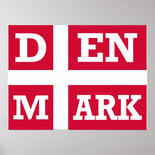 Poster Texte du drapeau du Danemark (Devant)