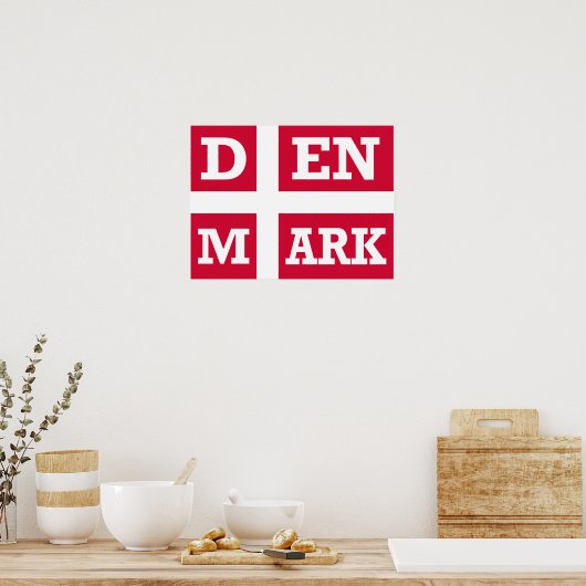 Poster Texte du drapeau du Danemark (Cuisine)