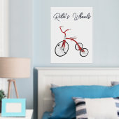 Poster texte du panier Vintage Roue Tricycle rouge (In situ (chambre))