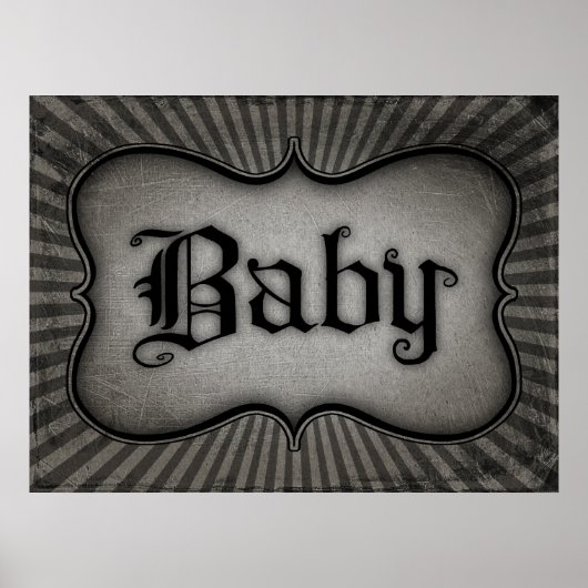 Poster Texte gothique bébé (Devant)