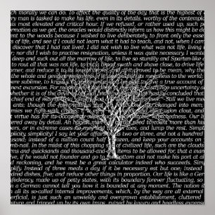 Poster Texte littéraire noir de Walden Woods Imprimer l'a